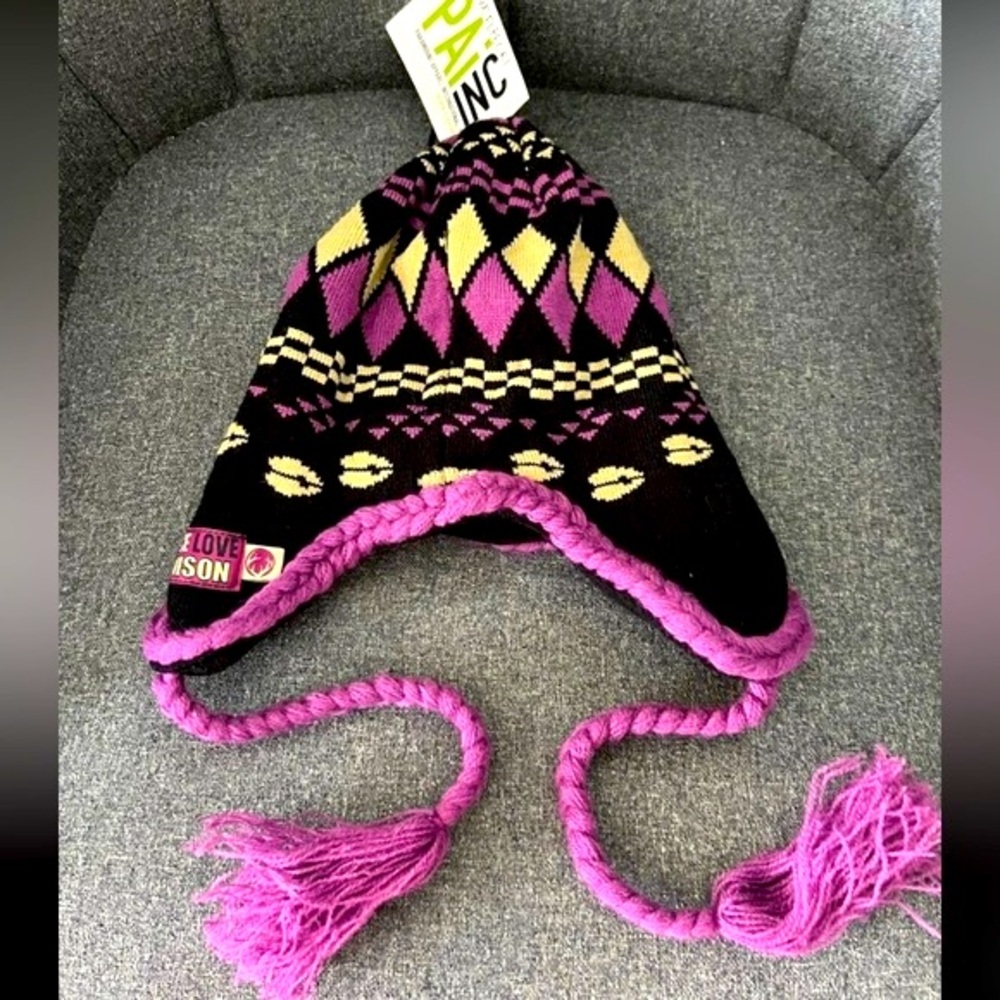 Peace Love and Venison Earflap Trapper Hat Tassels Laplander Ski Deer Hunting